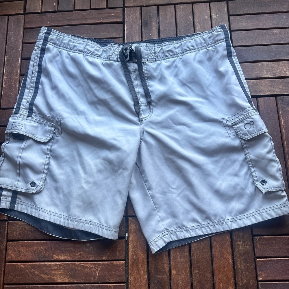 OP Light Gray Cargo Swim plus size trunks size 40-42